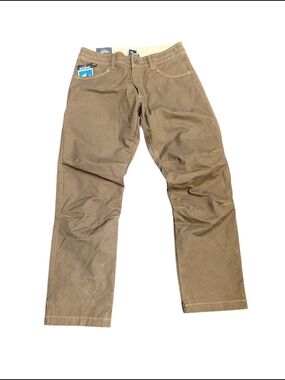 Kuhl Hot Rydr Pants Mens 33x30 Dark Khaki Full Fit Canvas Outdoor Workwear NWT
